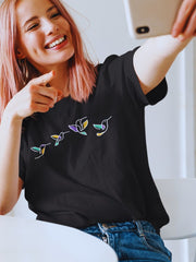 Women's Flying Birds Oversized T-Shirt