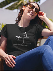 Women's Black Color Humor T-Shirt