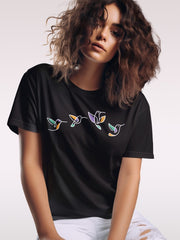 Women's Flying Birds Art Supima T-shirt