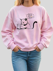 Women's Funny Cat Oversized Sweatshirt