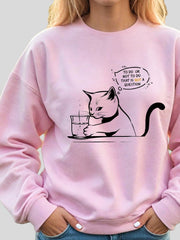 Women's Funny Cat Oversized Sweatshirt