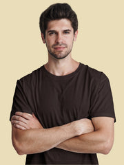 Men's Coffee Brown Color Plain T-Shirt