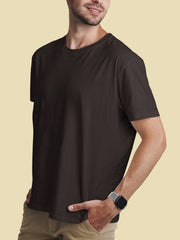 Men's Coffee Brown Color Plain T-Shirt