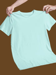 Men's Mint Color Regular Fit Plain T-Shirt