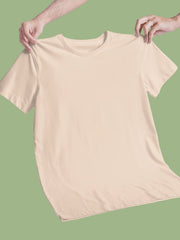 Men's Peach Color Regular Fit Plain T-Shirt