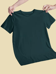 Men's Petrol Blue Color Plain T-Shirt