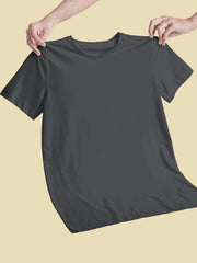 Men's Steel Grey Plain T-Shirt