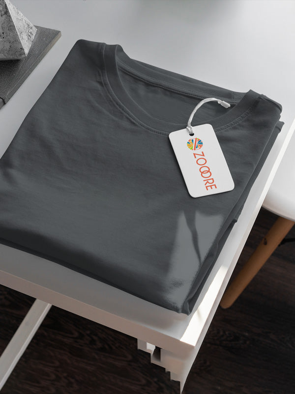 Men's Steel Grey Plain T-Shirt