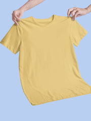 Women's Yellow Regular Fit Plain T-Shirt