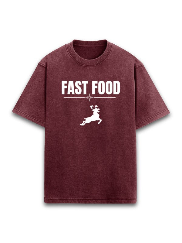 Oversized Maroon T-shirt - Fast Food