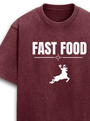 Oversized Maroon T-shirt - Fast Food