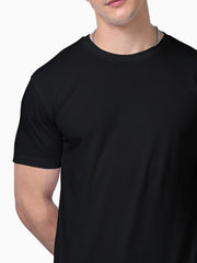 Men's Black Supima Cotton Plain T-shirt