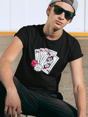 Men's Black Card and Dice T-Shirt