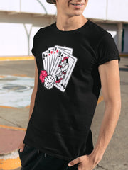 Men's Black Card and Dice T-Shirt