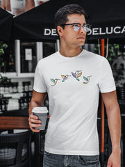 Men's White T-Shirt - Flying Birds