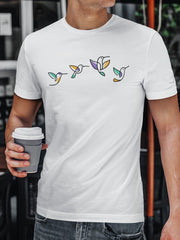 Men's White T-Shirt - Flying Birds