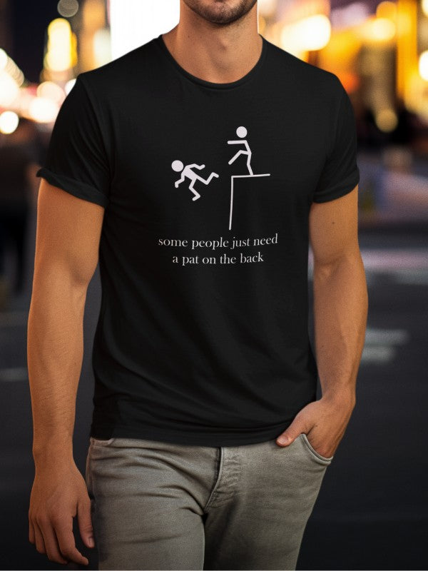 Men's Black Color Humor T-Shirt