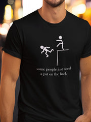 Men's Black Color Humor T-Shirt