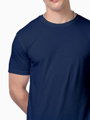 Men's Navy Blue Supima Cotton Plain T-shirt