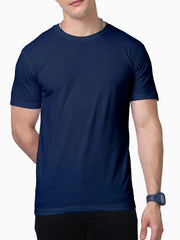 Men's Navy Blue Supima Cotton Plain T-shirt