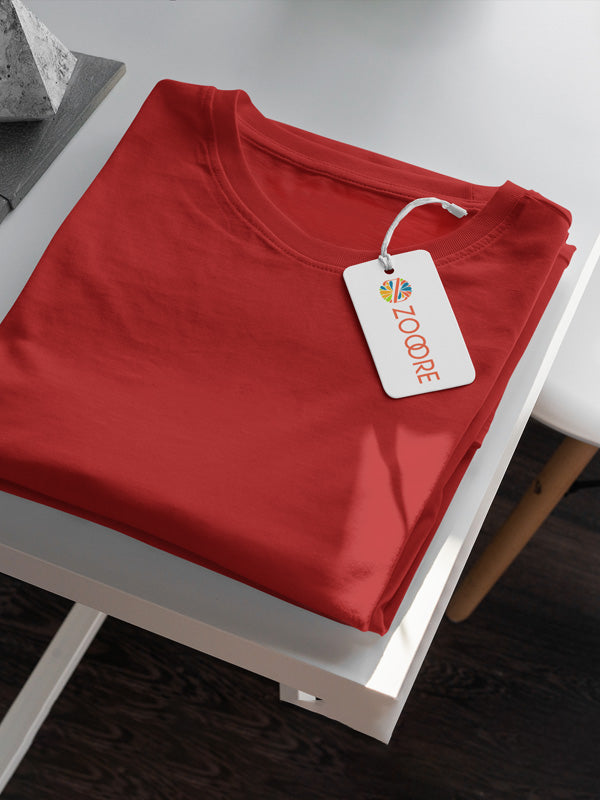 Men's Red Regular Fit Plain T-Shirt