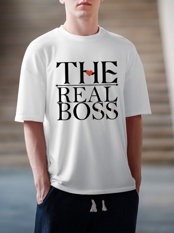 Men's White T-Shirt - The Real Boss