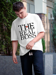 Men's White T-Shirt - The Real Boss