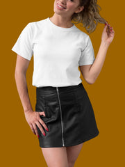 Women's White Color Plain T-Shirt