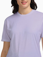 Women's Lavender Supima Cotton Plain T-shirt