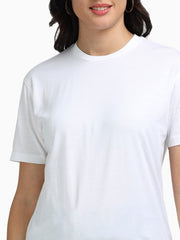 Women's White Supima Cotton Plain T-shirt