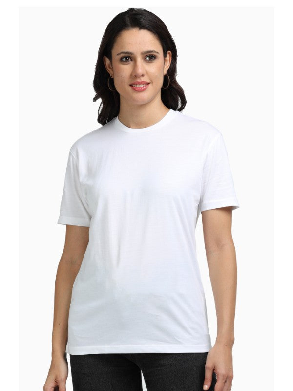 Women's White Supima Cotton Plain T-shirt