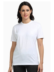 Women's White Supima Cotton Plain T-shirt