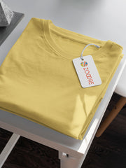 Women's Yellow Regular Fit Plain T-Shirt